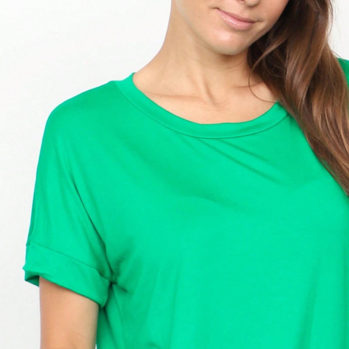 Summer Boho Retro Cool Solid Color Soft Rayon Every Day  High And Low Top Shirt Blouse | Small-3 XL