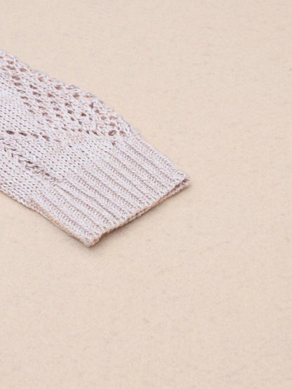 Boho Retro Cotton Mix Crochet Knit Hollow Light Weight Button Front Side Slit Long Cardigan