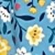 Summer Boho Retro Ditsy Floral Blue White Black Short Sleeve|  Small -3 XL