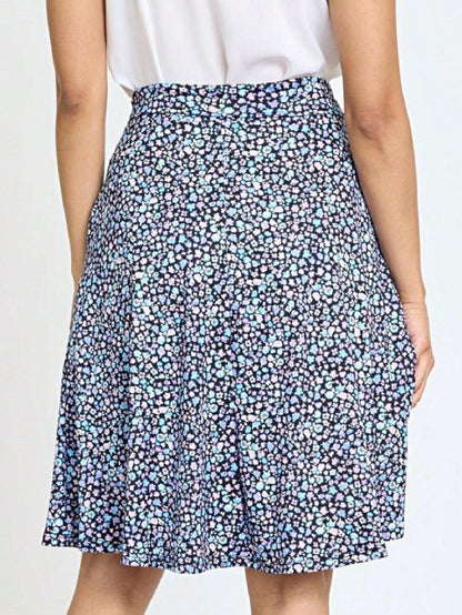 Boho Retro Knee Length Skirt Ditsy Floral
