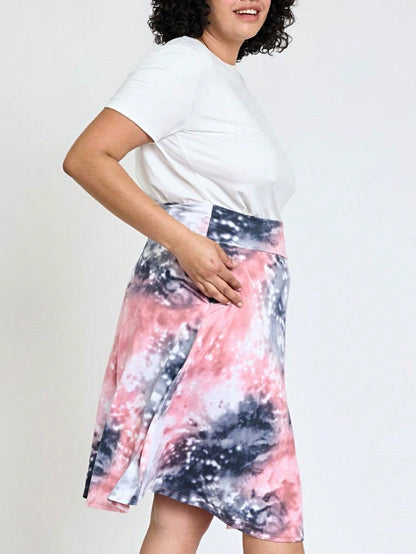 Boho Retro Knee Length Skirt Ditsy Floral