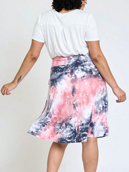 Boho Retro Knee Length Skirt Ditsy Floral