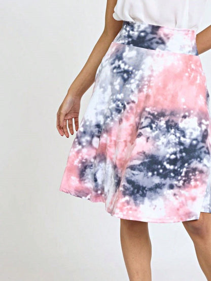 Boho Retro Knee Length Skirt Ditsy Floral