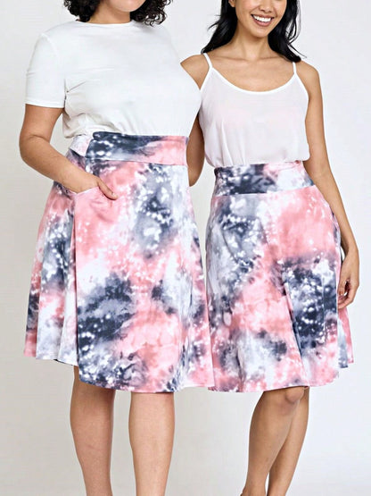 Boho Retro Knee Length Skirt Ditsy Floral