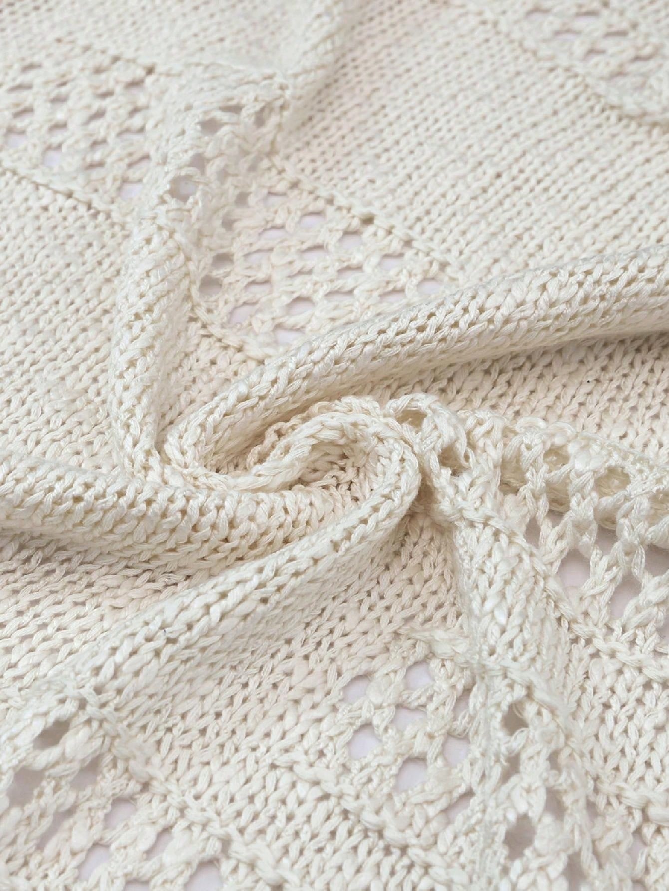 Boho Retro Crochet Knit Hollow Light Weight Dolman Batwing Sleeve Oversized Boyfriend Cardigan