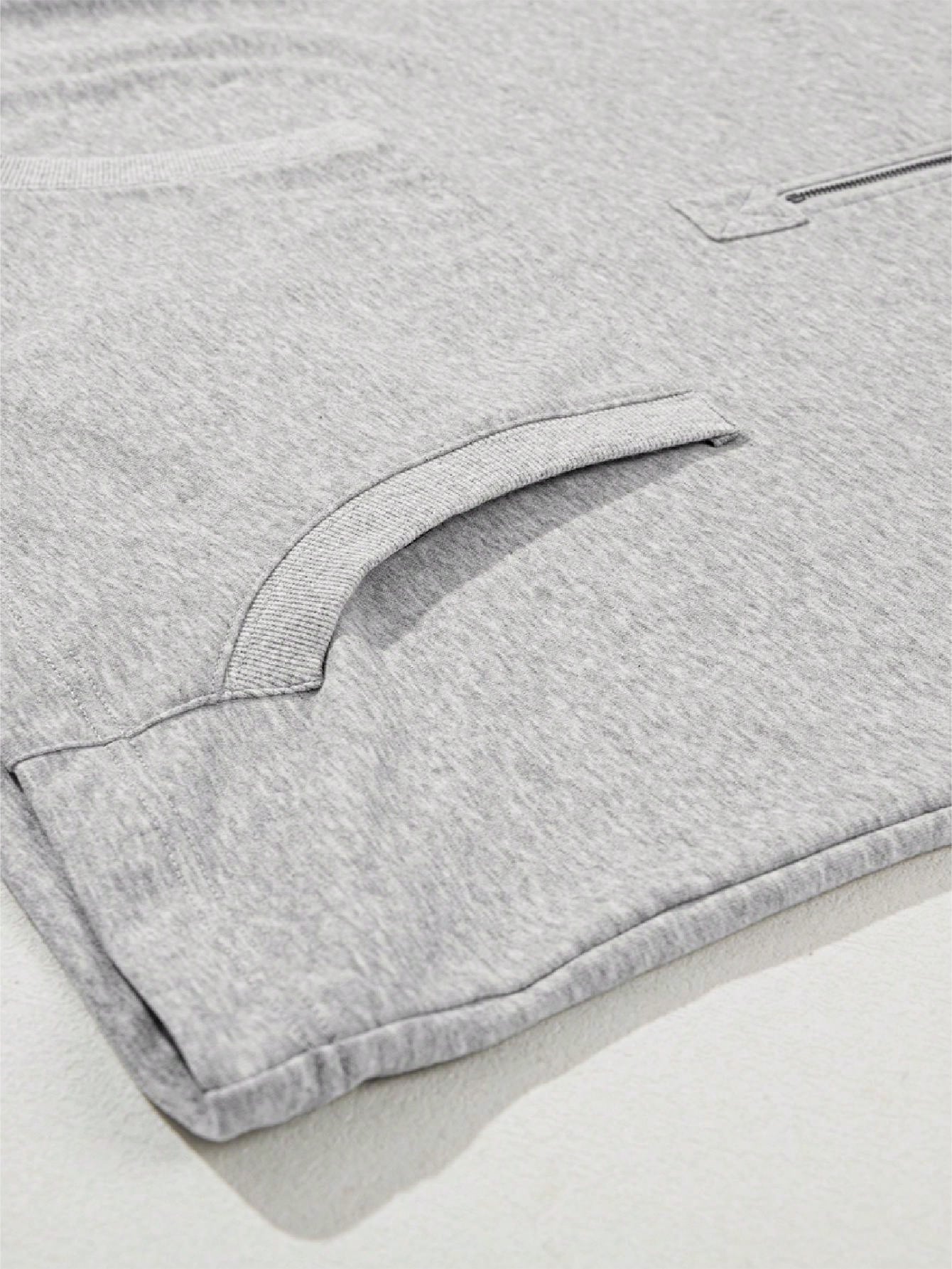 Boho Retro Vintage 90's Cotton  Solid Kangaroo Front Pocket Long Sleeve Zip Up Top Sweatshirt Hoodie Pullover Hooded