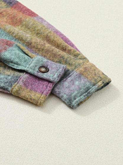 Women Cute Boho Vintage Knitted Fabric Lapel Regular Sleeve Flared Hem Shirt With Ruffle Details For Casual Wear
