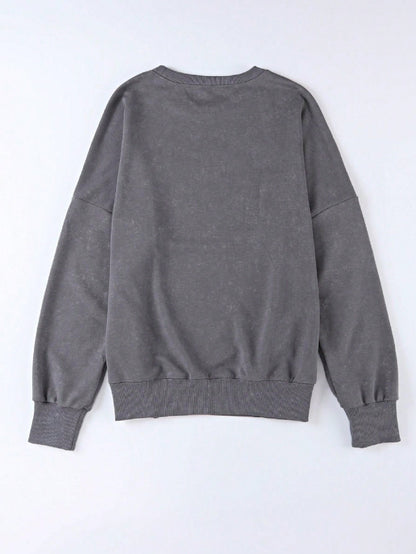 Boho Retro 60's Cotton Mix  Drop Shoulder Mineral Acid Washed Oversized Side Slit Dolman Shirt Top  Sweatshirt Pullover