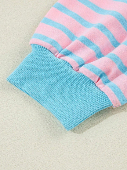 Boho Retro 90's Cotton Mix  Drop Shoulder Pink Mint Stripe Color Block Oversized Dolman T Shirt Top Shirt Blouse | Small-3 XL