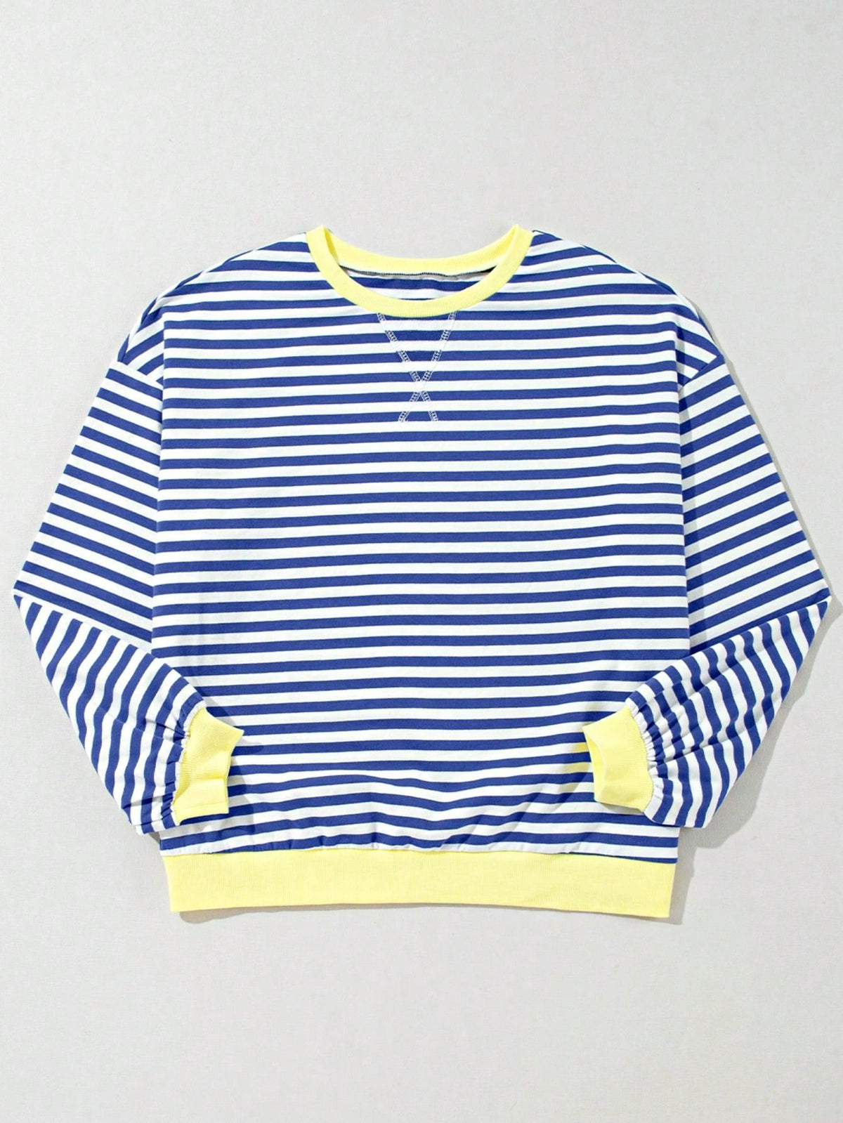 Boho Retro 90's Cotton Mix  Drop Shoulder Pink Mint Stripe Color Block Oversized Dolman T Shirt Top Shirt Blouse | Small-3 XL