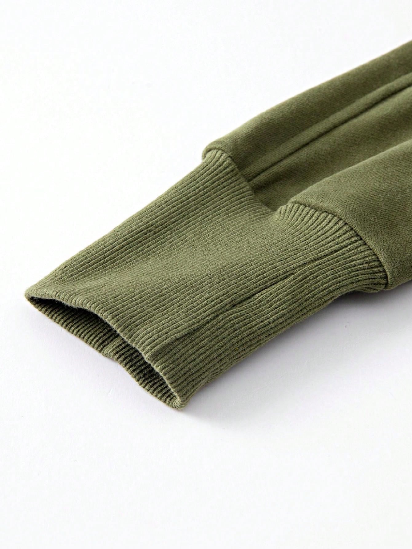 Boho Retro Vintage 90's Cotton Stand Collar  Solid Kangaroo Front Pocket Thumbhole Long Sleeve Zip Up Top Sweatshirt Pullover