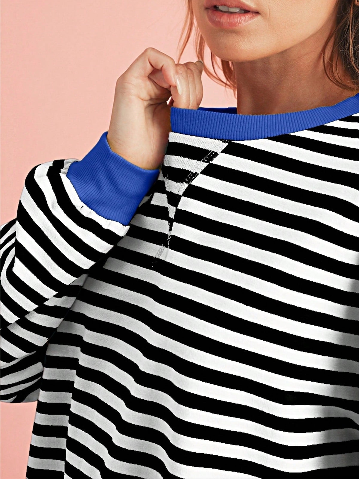 Boho Retro 90's Cotton Mix  Drop Shoulder Pink Mint Stripe Color Block Oversized Dolman T Shirt Top Shirt Blouse | Small-3 XL