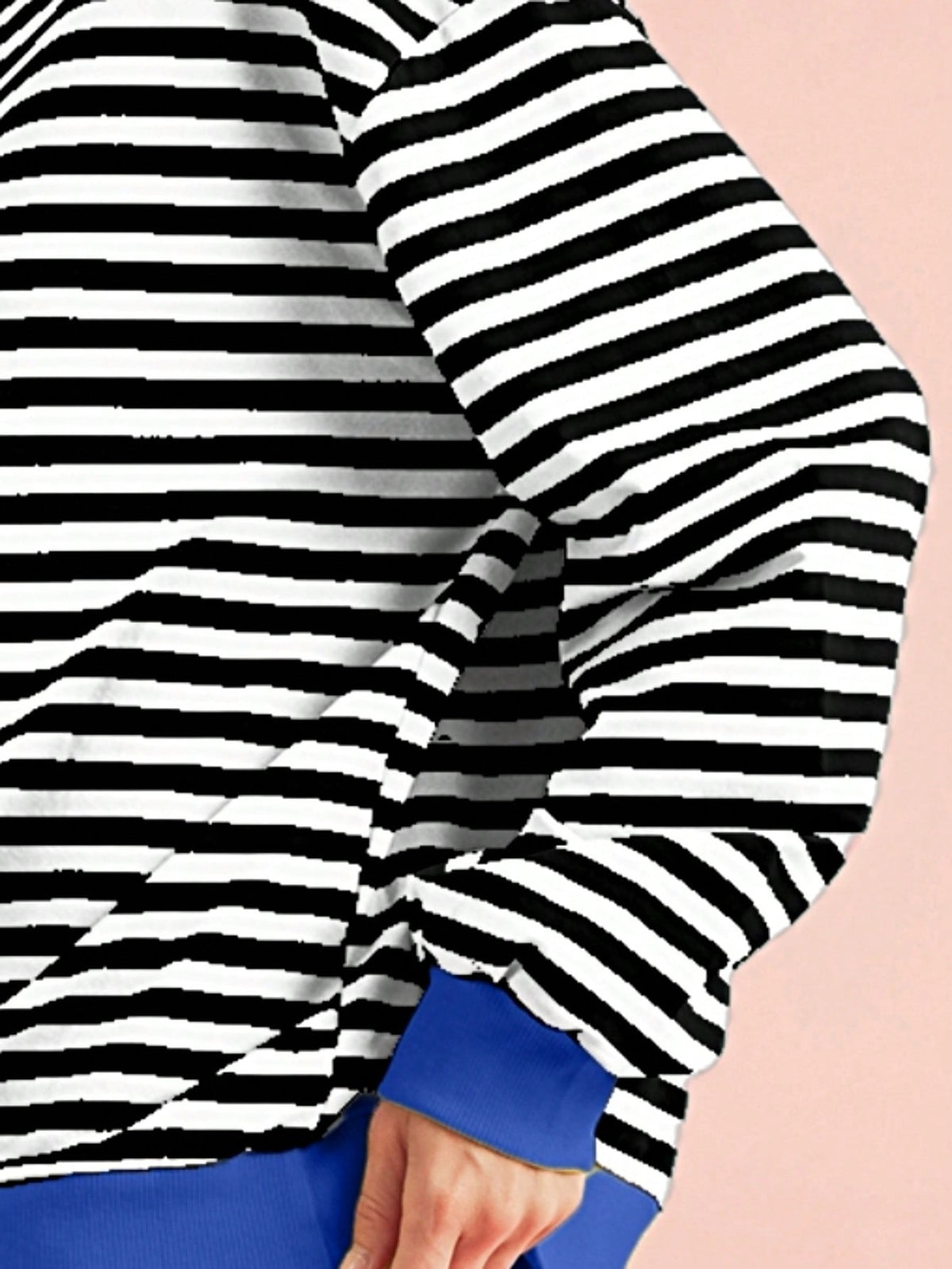 Boho Retro 90's Cotton Mix  Drop Shoulder Pink Mint Stripe Color Block Oversized Dolman T Shirt Top Shirt Blouse | Small-3 XL