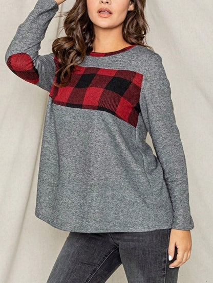 Boho Retro 90's Vintage Preppy Aline Baby Doll Checkered Cotton Top Blouse Cozy Plaid Fall Winter Tunic