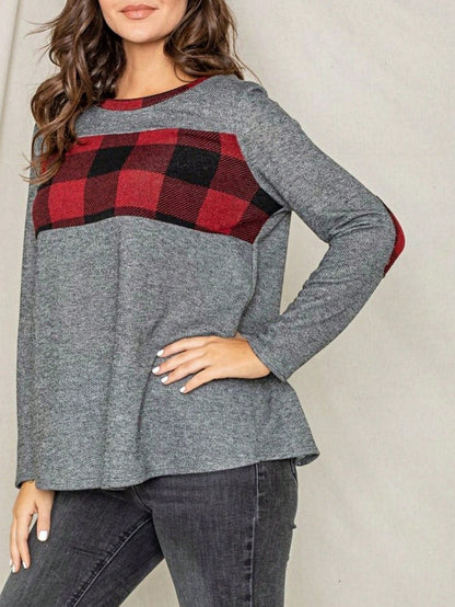 Boho Retro 90's Vintage Preppy Aline Baby Doll Checkered Cotton Top Blouse Cozy Plaid Fall Winter Tunic