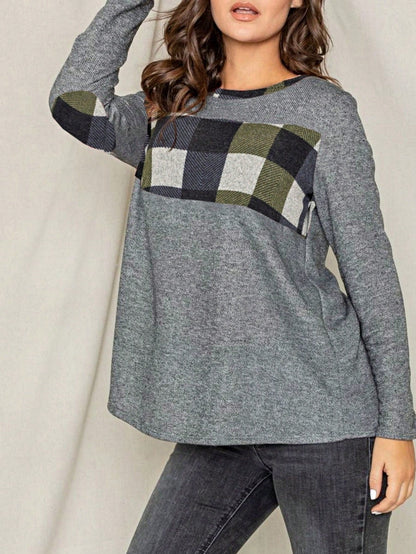 Boho Retro 90's Vintage Preppy Aline Baby Doll Checkered Cotton Top Blouse Cozy Plaid Fall Winter Tunic