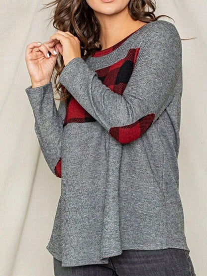 Boho Retro 90's Vintage Preppy Aline Baby Doll Checkered Cotton Top Blouse Cozy Plaid Fall Winter Tunic
