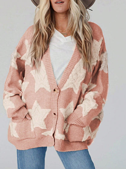 Boho Retro Crochet Knit Hollow Light Weight Beige Ivory Stripe Batwing Sleeve Oversized Boyfriend Cardigan