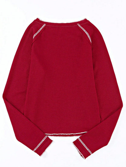 Boho Retro 90's Textured Mesh Color Block Floral Sleeve Drop Raglan Round Mock Neck  Layering Shoulder Mesh Lace Half And Long Sleeve Ivory Cream Navy Red Crew Neck Top Shirt Blouse