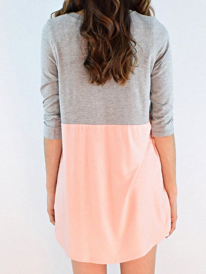 Oatmeal Mint Pink Color Block Folded Cuff Tunic For Leggings Shorts And Jeans  | 7 Colors | S-3X