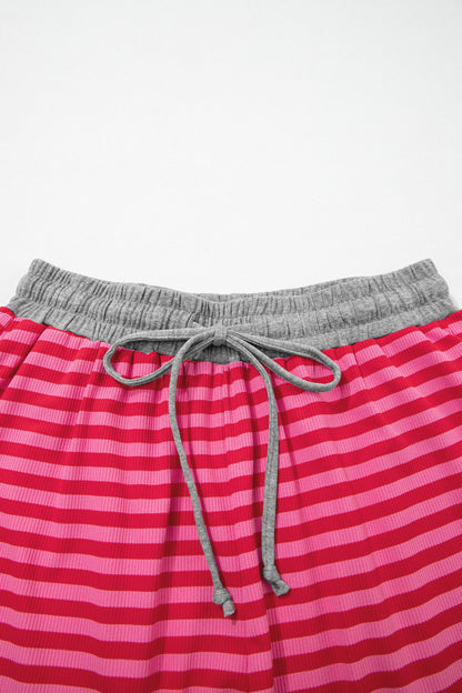 Threaded Pear Ocean Waist Casual Ribbed Shorts