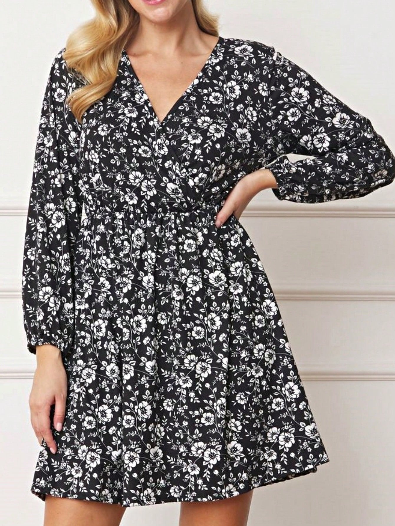Boho Retro Black Coral  Ivory Burgundy Olive Charcoal  Half  Long Balloon Sleeve Ruffle Bell  Tiered Patch Work Flower Tiered Knit Dress
