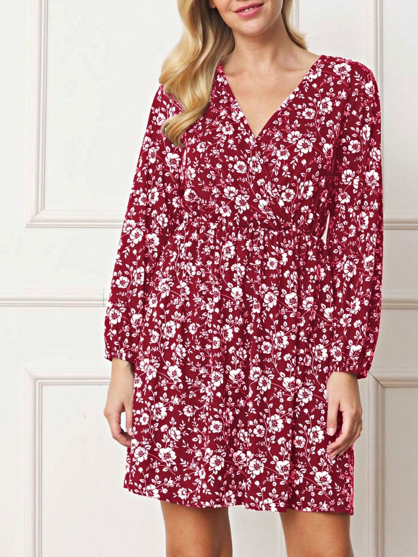 Boho Retro Black Coral  Ivory Burgundy Olive Charcoal  Half  Long Balloon Sleeve Ruffle Bell  Tiered Patch Work Flower Tiered Knit Dress