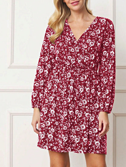 Boho Retro Black Coral  Ivory Burgundy Olive Charcoal  Half  Long Balloon Sleeve Ruffle Bell  Tiered Patch Work Flower Tiered Knit Dress