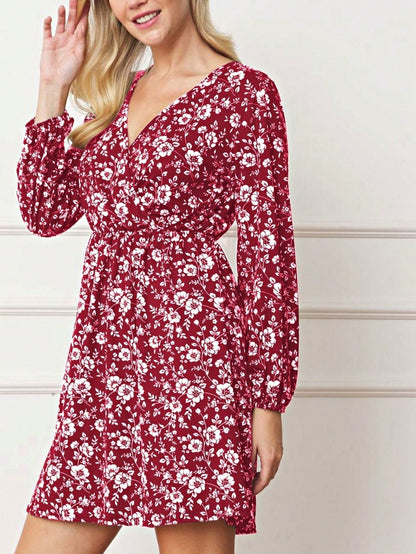 Boho Retro Black Coral  Ivory Burgundy Olive Charcoal  Half  Long Balloon Sleeve Ruffle Bell  Tiered Patch Work Flower Tiered Knit Dress
