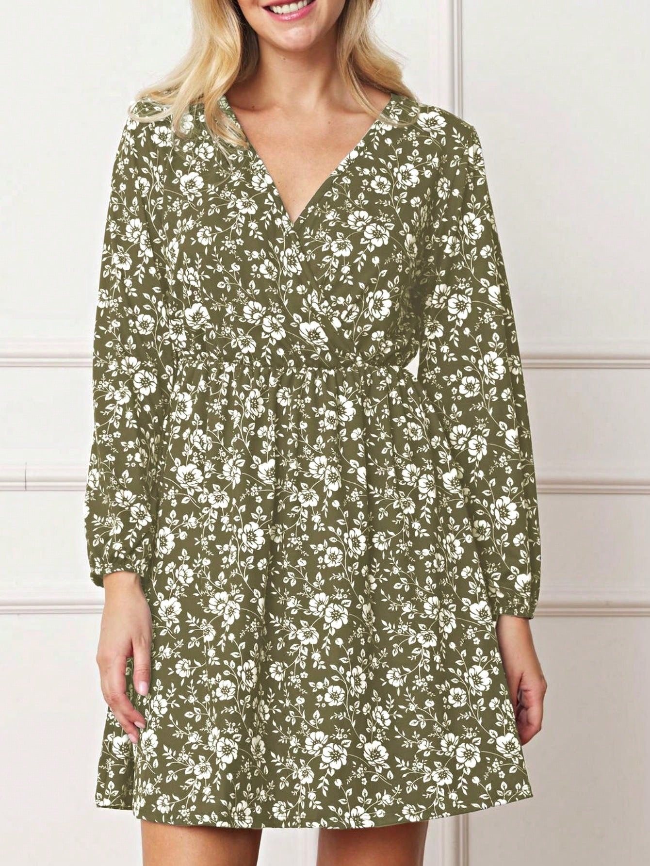 Boho Retro Black Coral  Ivory Burgundy Olive Charcoal  Half  Long Balloon Sleeve Ruffle Bell  Tiered Patch Work Flower Tiered Knit Dress