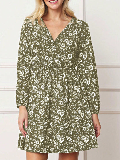 Boho Retro Black Coral  Ivory Burgundy Olive Charcoal  Half  Long Balloon Sleeve Ruffle Bell  Tiered Patch Work Flower Tiered Knit Dress