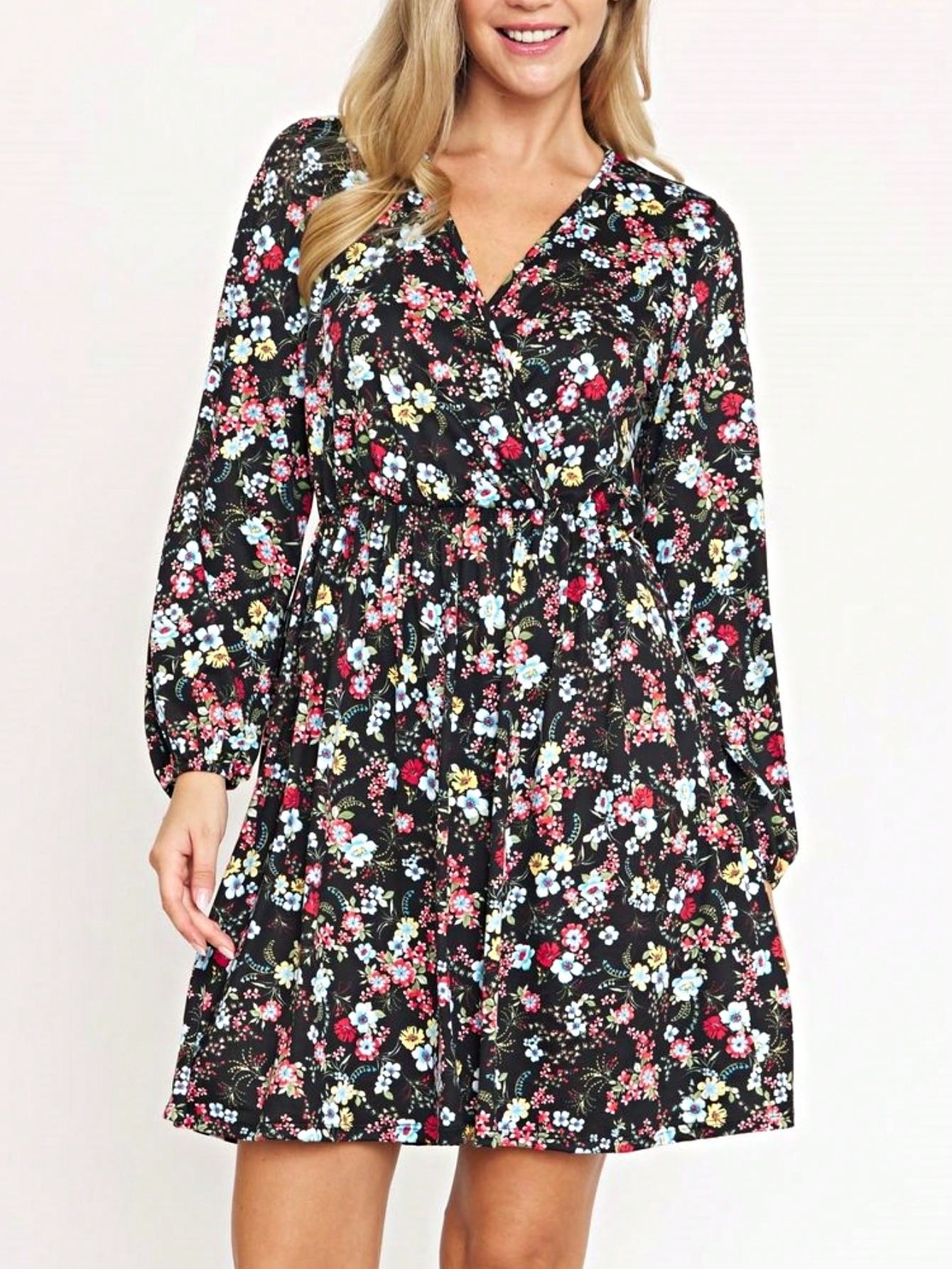 Boho Retro Black Coral  Ivory Burgundy Olive Charcoal  Half  Long Balloon Sleeve Ruffle Bell  Tiered Patch Work Flower Tiered Knit Dress