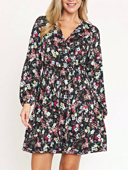 Boho Retro Black Coral  Ivory Burgundy Olive Charcoal  Half  Long Balloon Sleeve Ruffle Bell  Tiered Patch Work Flower Tiered Knit Dress