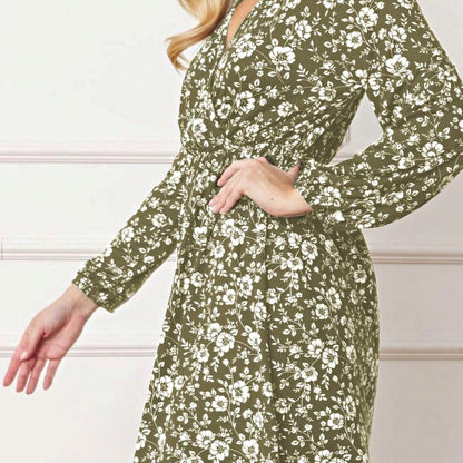 Boho Retro Black Coral  Ivory Burgundy Olive Charcoal  Half  Long Balloon Sleeve Ruffle Bell  Tiered Patch Work Flower Tiered Knit Dress