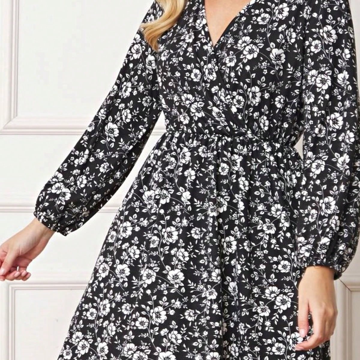Boho Retro Black Coral  Ivory Burgundy Olive Charcoal  Half  Long Balloon Sleeve Ruffle Bell  Tiered Patch Work Flower Tiered Knit Dress