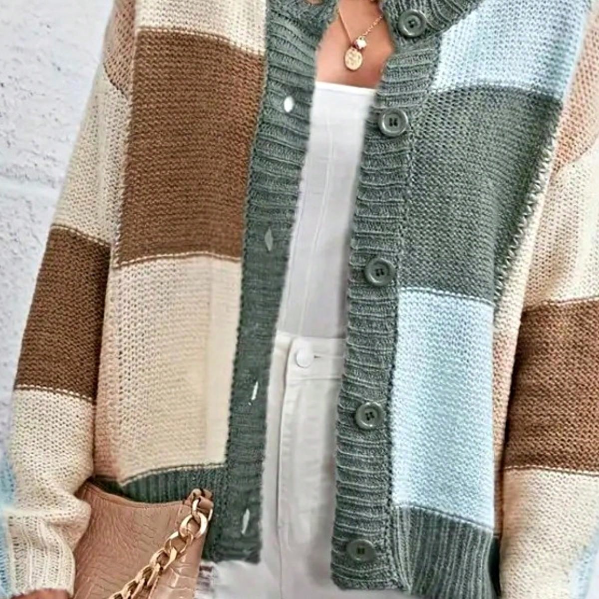 Boho Retro Vintage 60's Floral  Button Front Cable Knit Pocketed Green Khaki Applique Cropped Sweater Cardigan