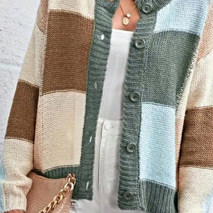 Boho Retro Vintage 60's Floral  Button Front Cable Knit Pocketed Green Khaki Applique Cropped Sweater Cardigan