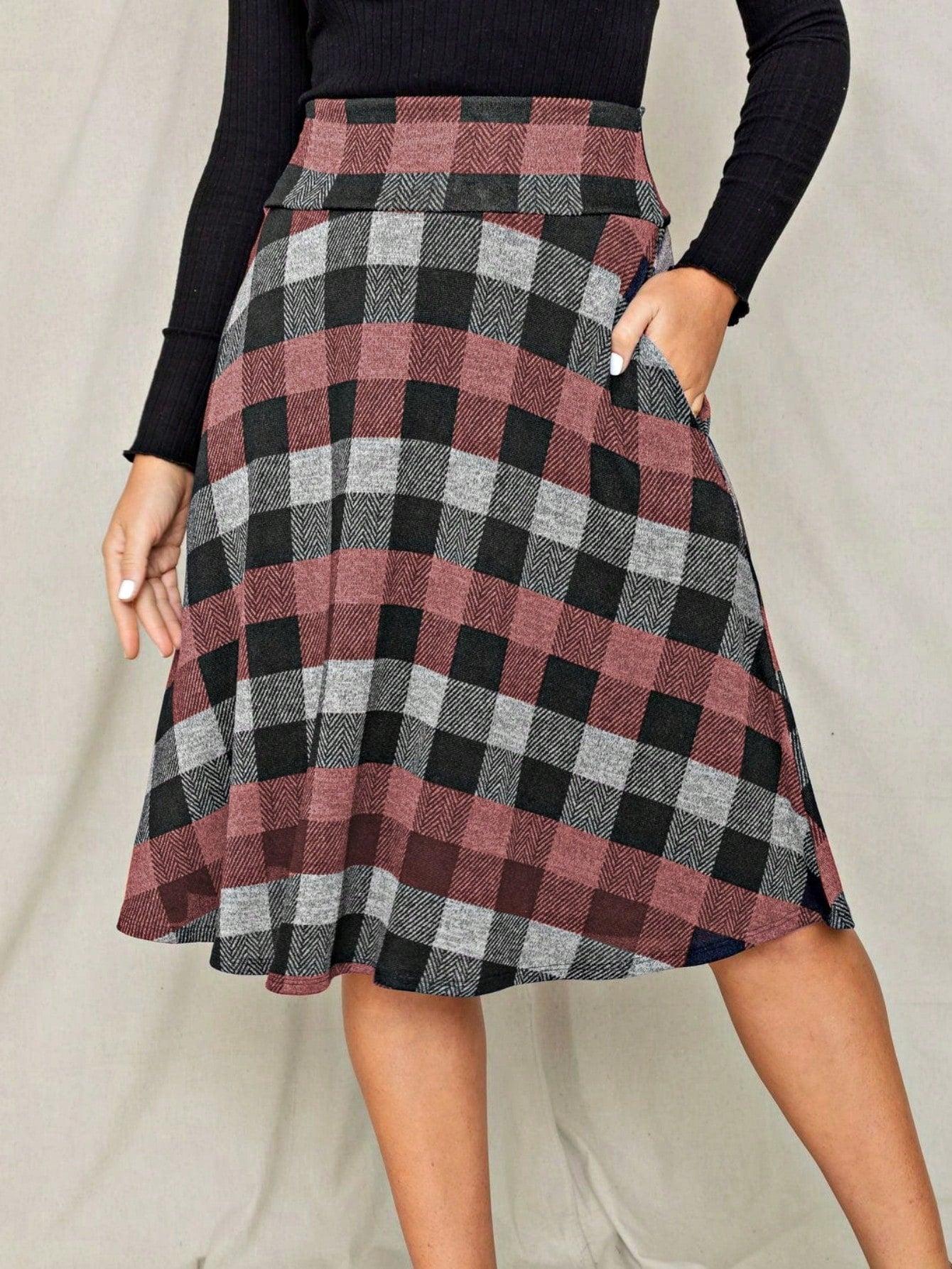 Boho Retro Knee Length Skirt Ditsy Floral