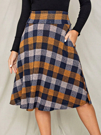 Boho Retro Knee Length Skirt Ditsy Floral