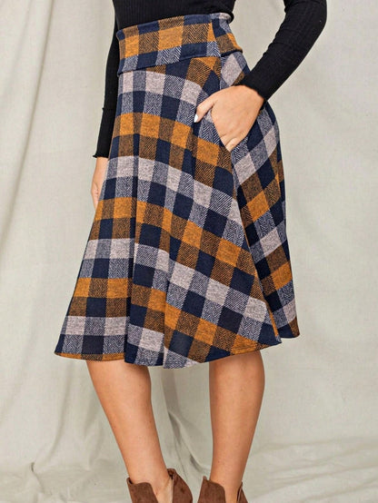 Boho Retro Knee Length Skirt Ditsy Floral