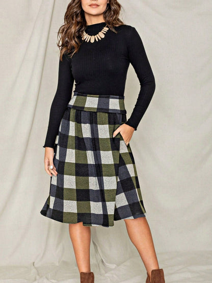 Boho Retro Knee Length Skirt Ditsy Floral
