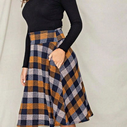 Boho Retro Knee Length Skirt Ditsy Floral