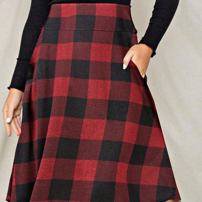 Boho Retro Knee Length Skirt Ditsy Floral