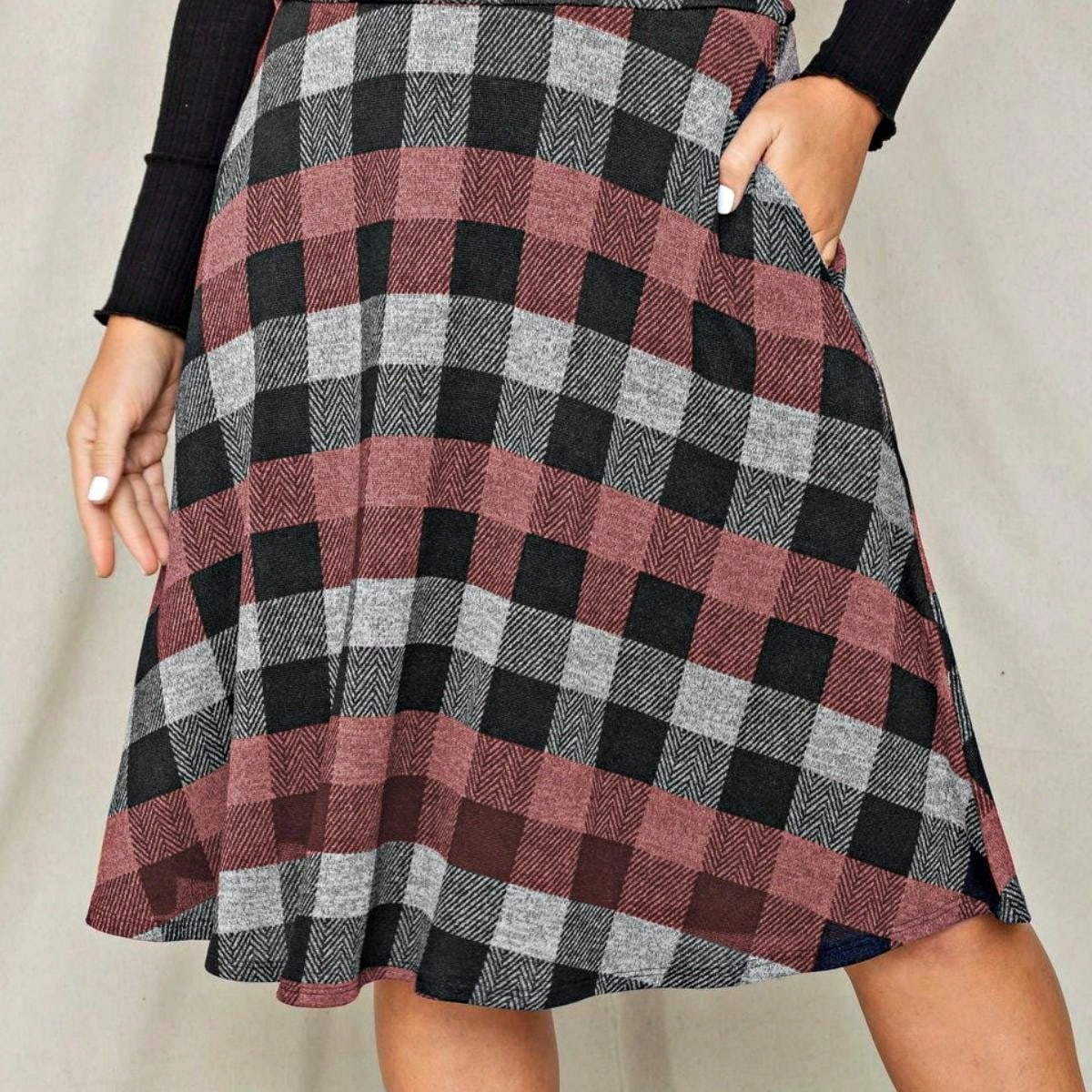 Boho Retro Knee Length Skirt Ditsy Floral