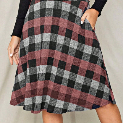 Boho Retro Knee Length Skirt Ditsy Floral