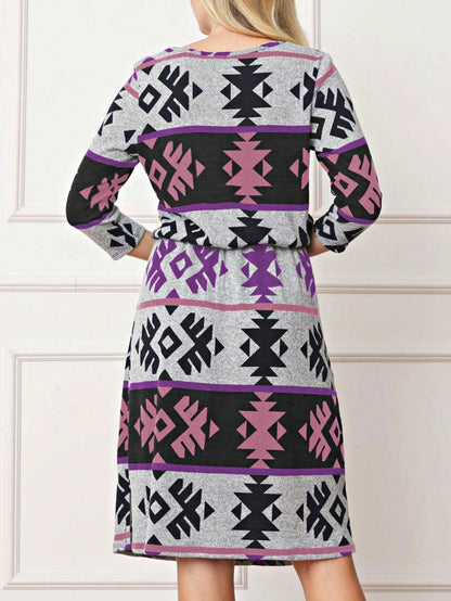 Boho Retro Black Coral  Ivory Burgundy Olive Charcoal  Half  Long Balloon Sleeve Ruffle Bell  Tiered Patch Work Flower Tiered Knit Dress