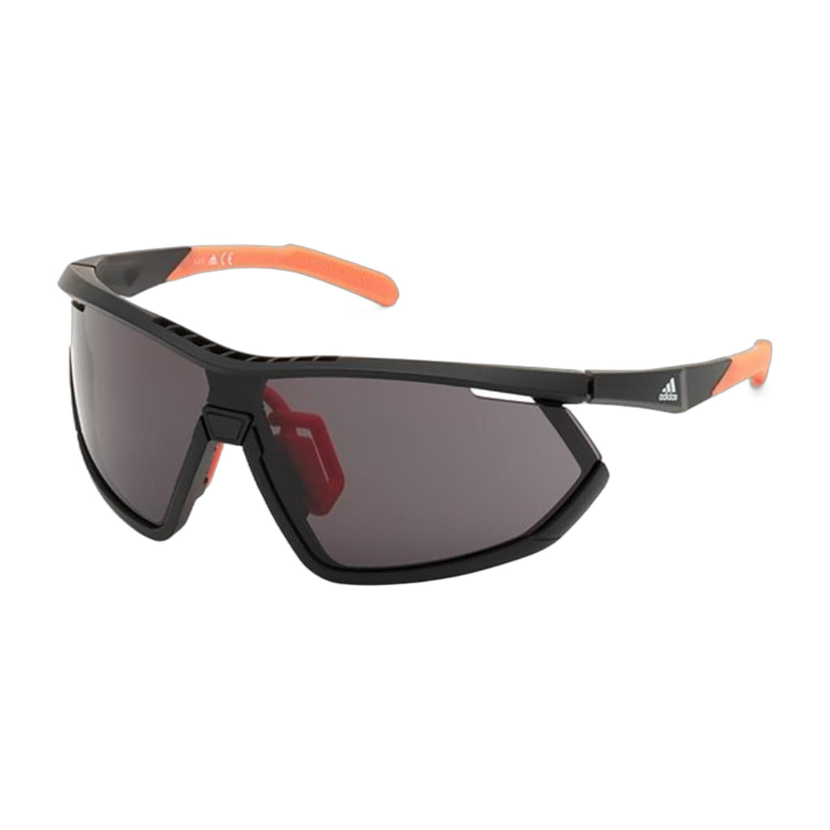 Adidas SP0002/S 02A Half Rim Matte Black Shield Sport Sunglasses