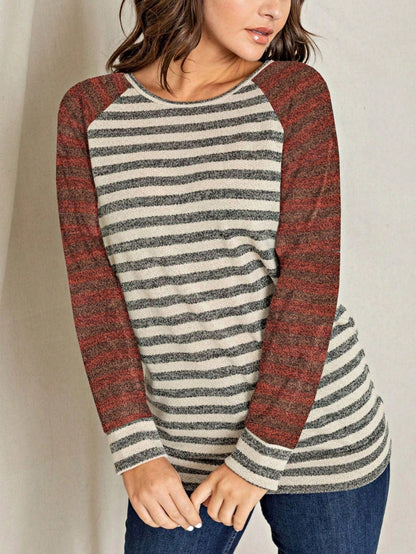Boho Retro 90's Floral Sequin Plaid Checker Pocket Soft Stripe RaglanTunic Top Shirt Pull Over