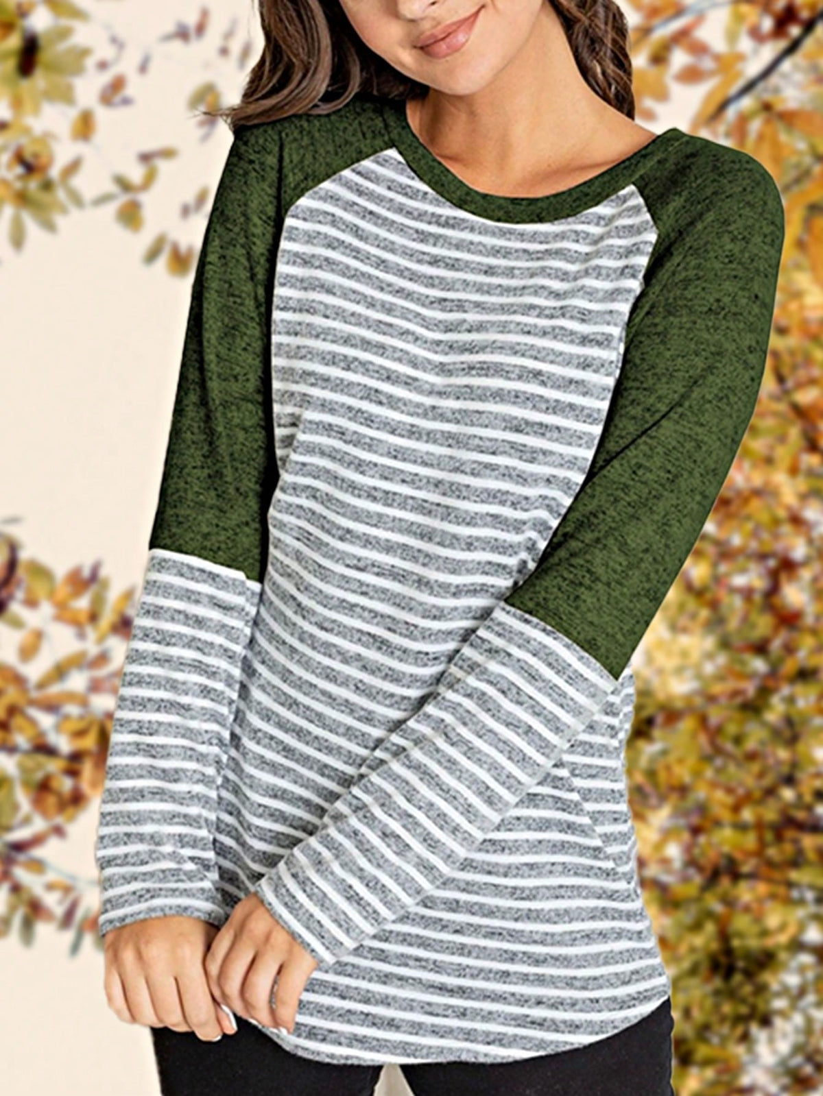 Boho Retro 90's Floral Sequin Plaid Checker Pocket Soft Stripe RaglanTunic Top Shirt Pull Over