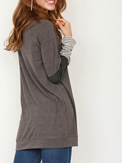 Summer Cool Rayon Boho Retro Vintage Short Sleeve Tiered Tulip Hem Black Grey White Tunic Top Shirt Only